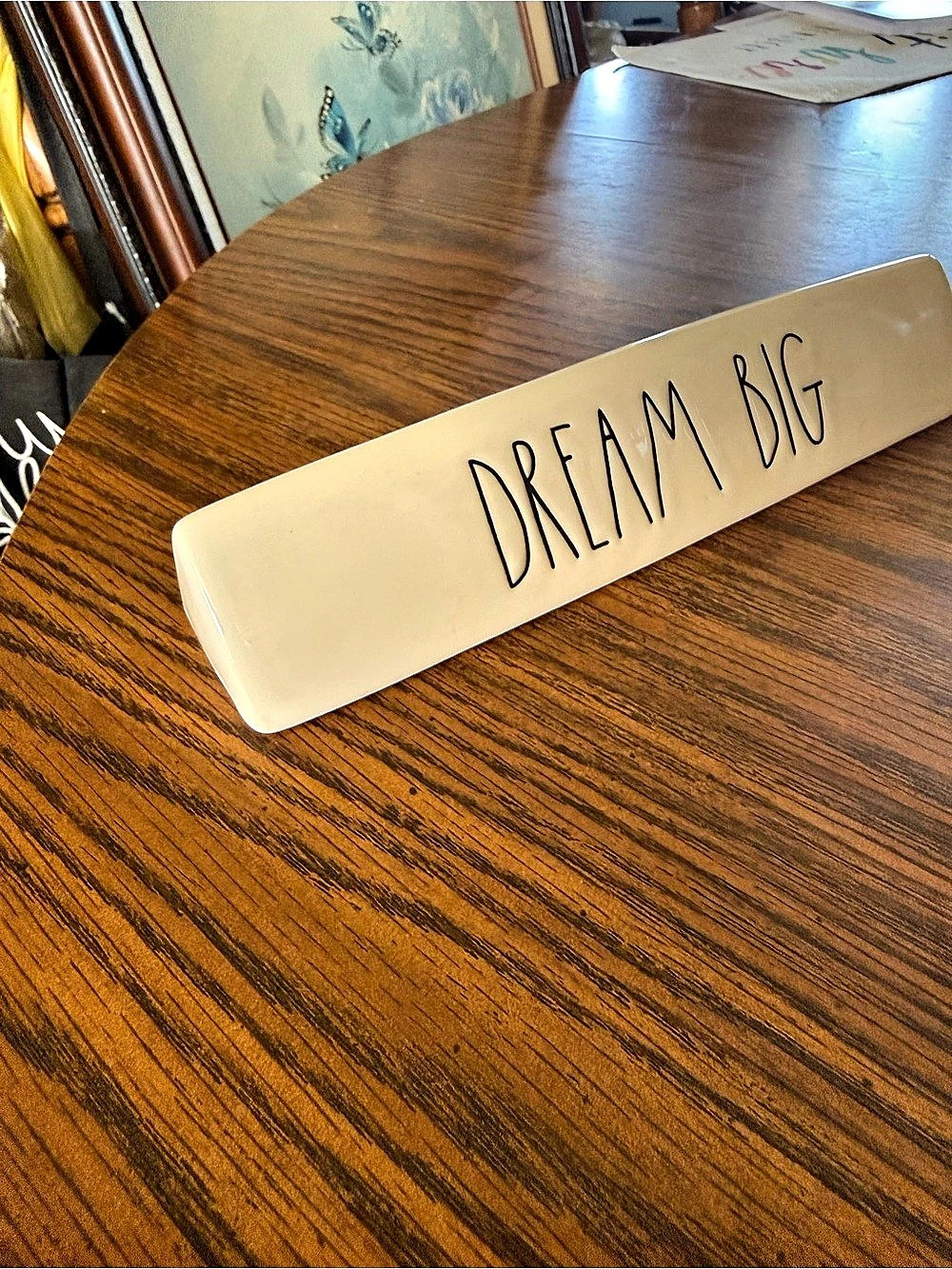 Rae Dunn Dream Big Desk Plaque Tray Cream